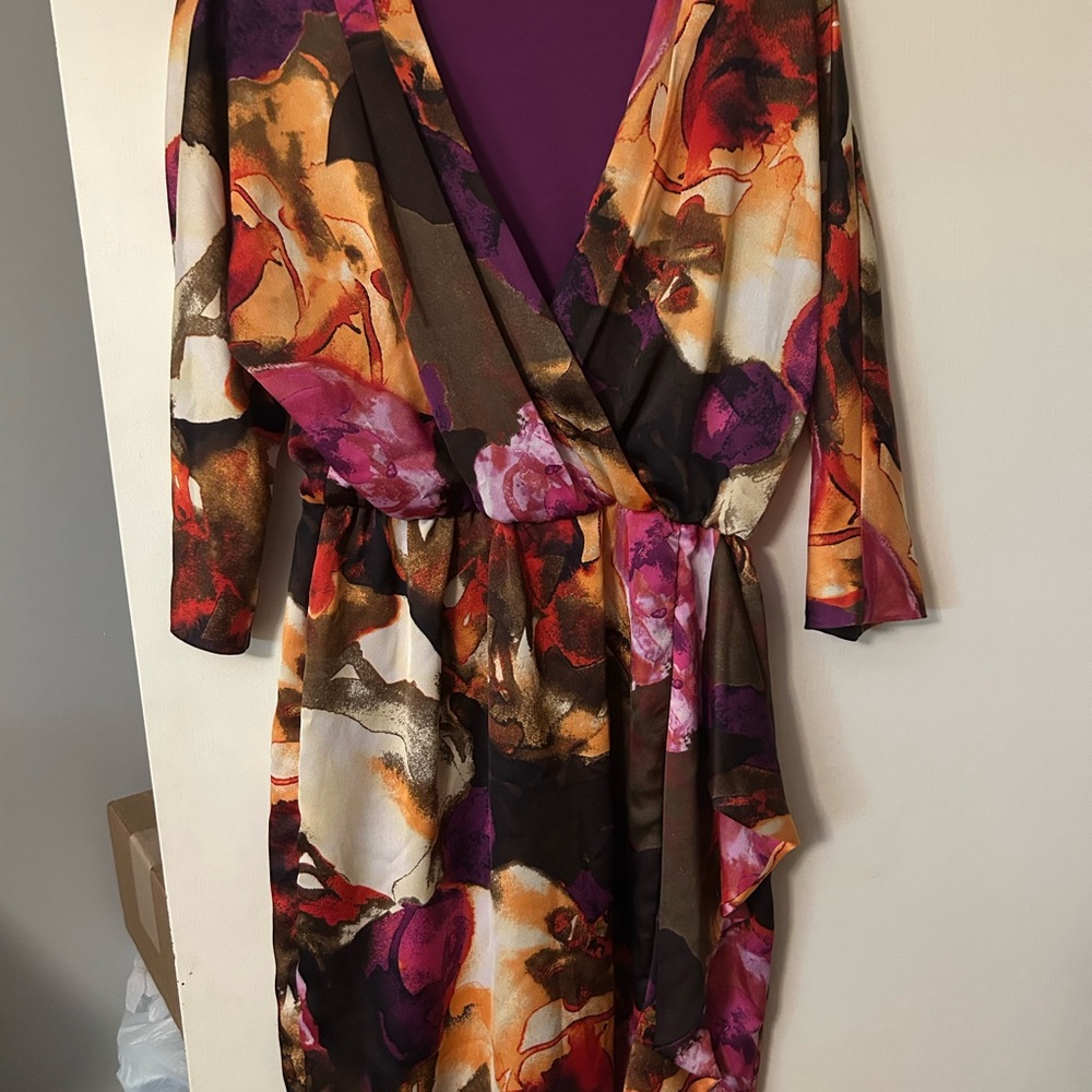 Donna Ricco Multicolor Abstract Dress